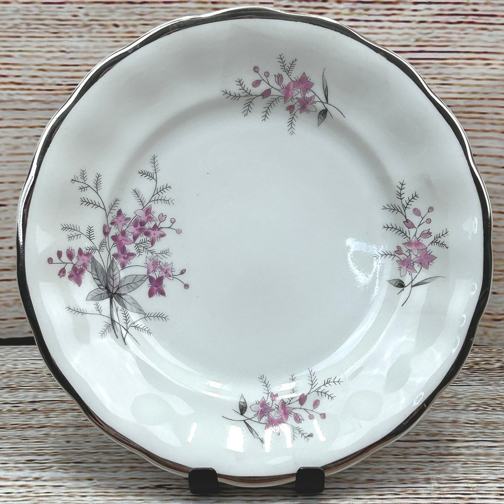 Favolina‎ Karolina Jarolina Porcelain Salad Plate 3879 Floral Silver Scalloped 3